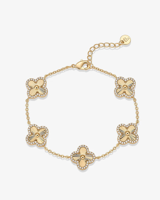 14K Gold Plated Clover Bracelet