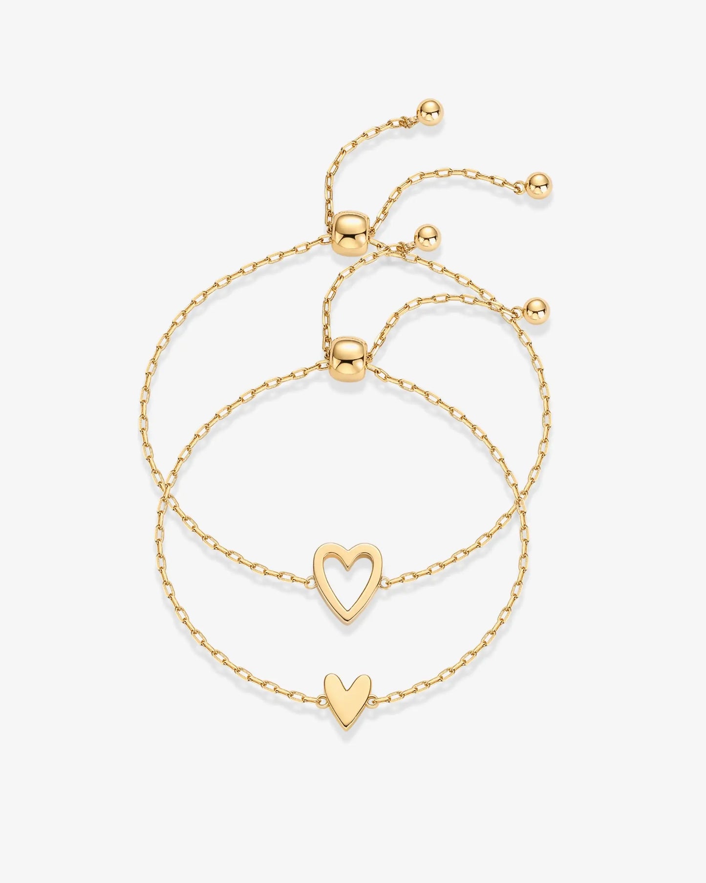 Heart Duo Charm Solitaire Bracelet