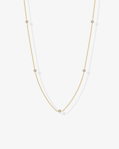 Simulated Diamond Station Necklace