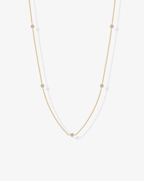Simulated Diamond Station Necklace